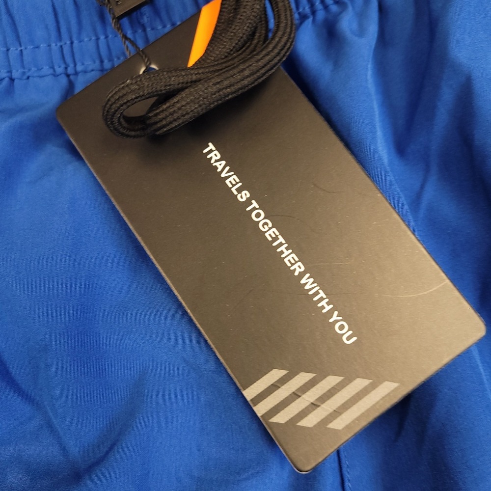 Athletic Travel Pants Men 32x30 Blue Stretch Drawstring Zip Pocket High Rise NWT - Picture 14 of 15